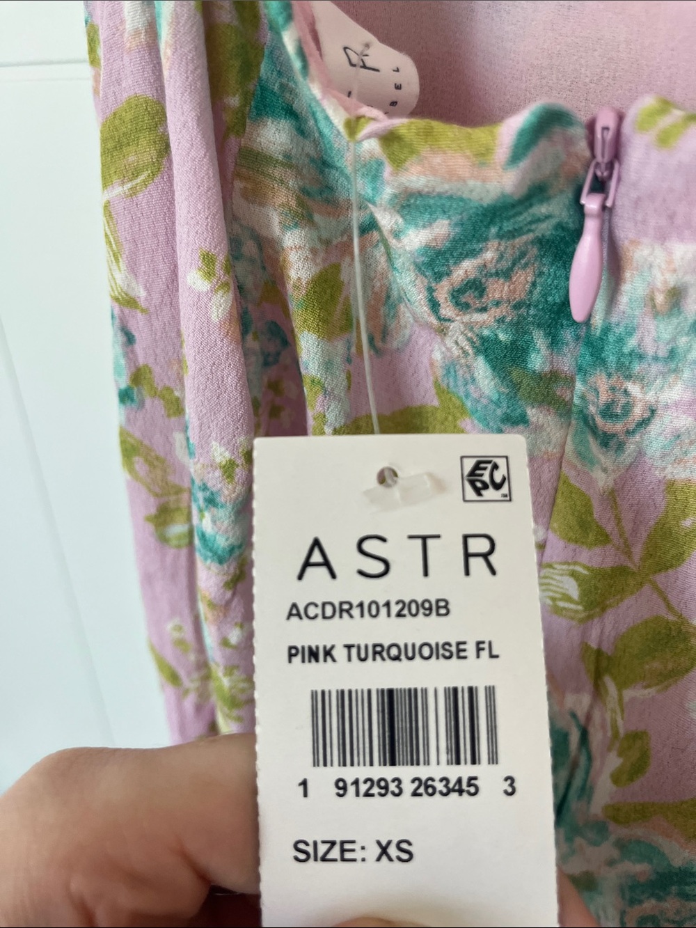 ASTR Floral Pink Maxi Slip Dress with Green Blue Accents - Picture 6 of 6